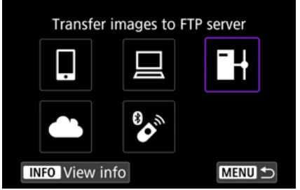 Canon EOS R5 Transfer images to FTP server connection tile