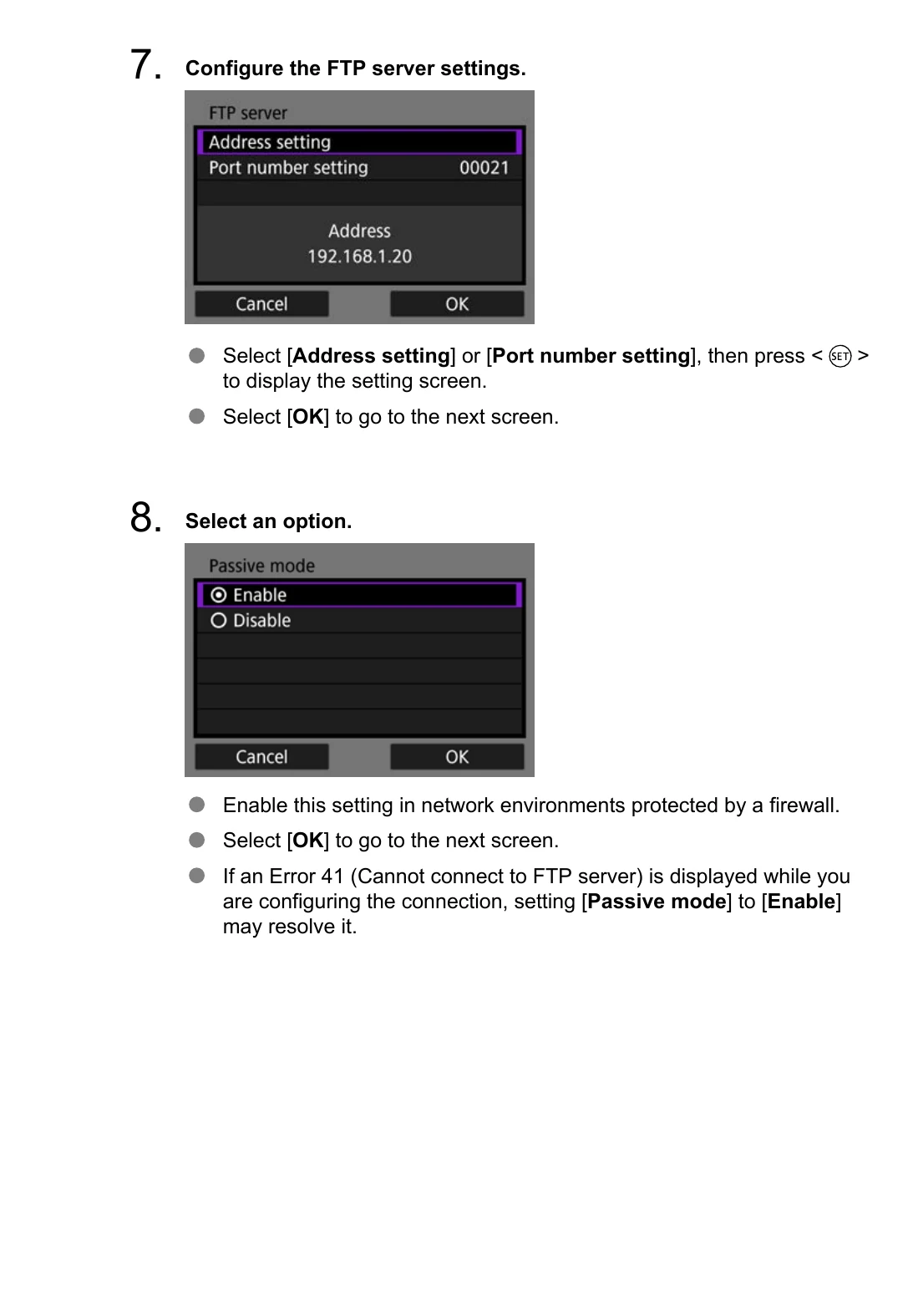 Canon EOS R6 V network and file transfer menu evidence