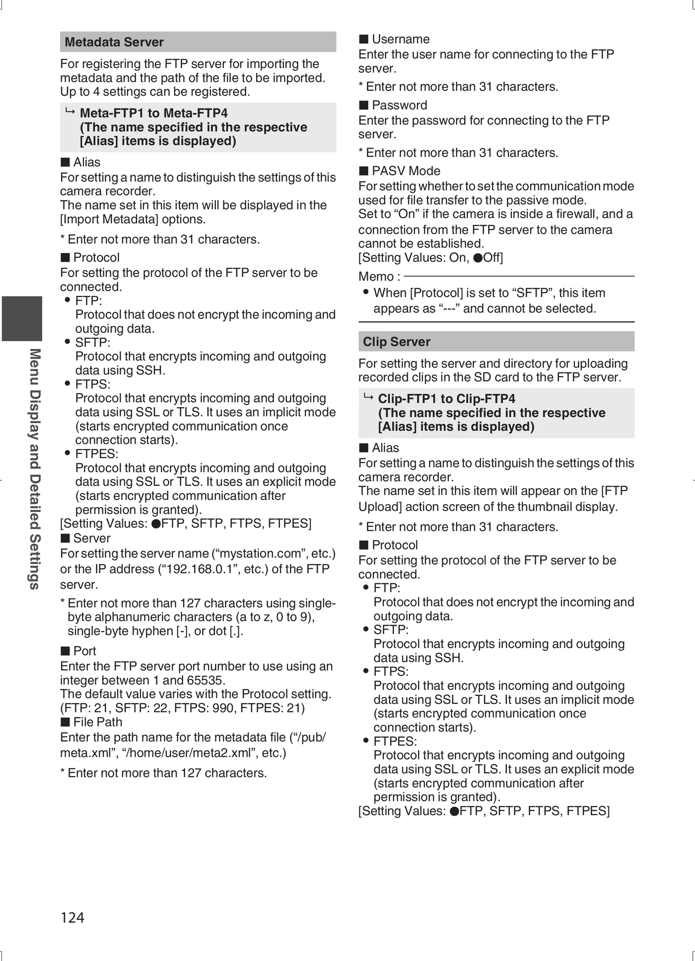 JVC GY-HM650 network and file transfer menu evidence