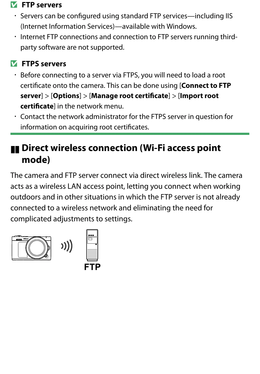 Nikon ZR network and file transfer menu evidence