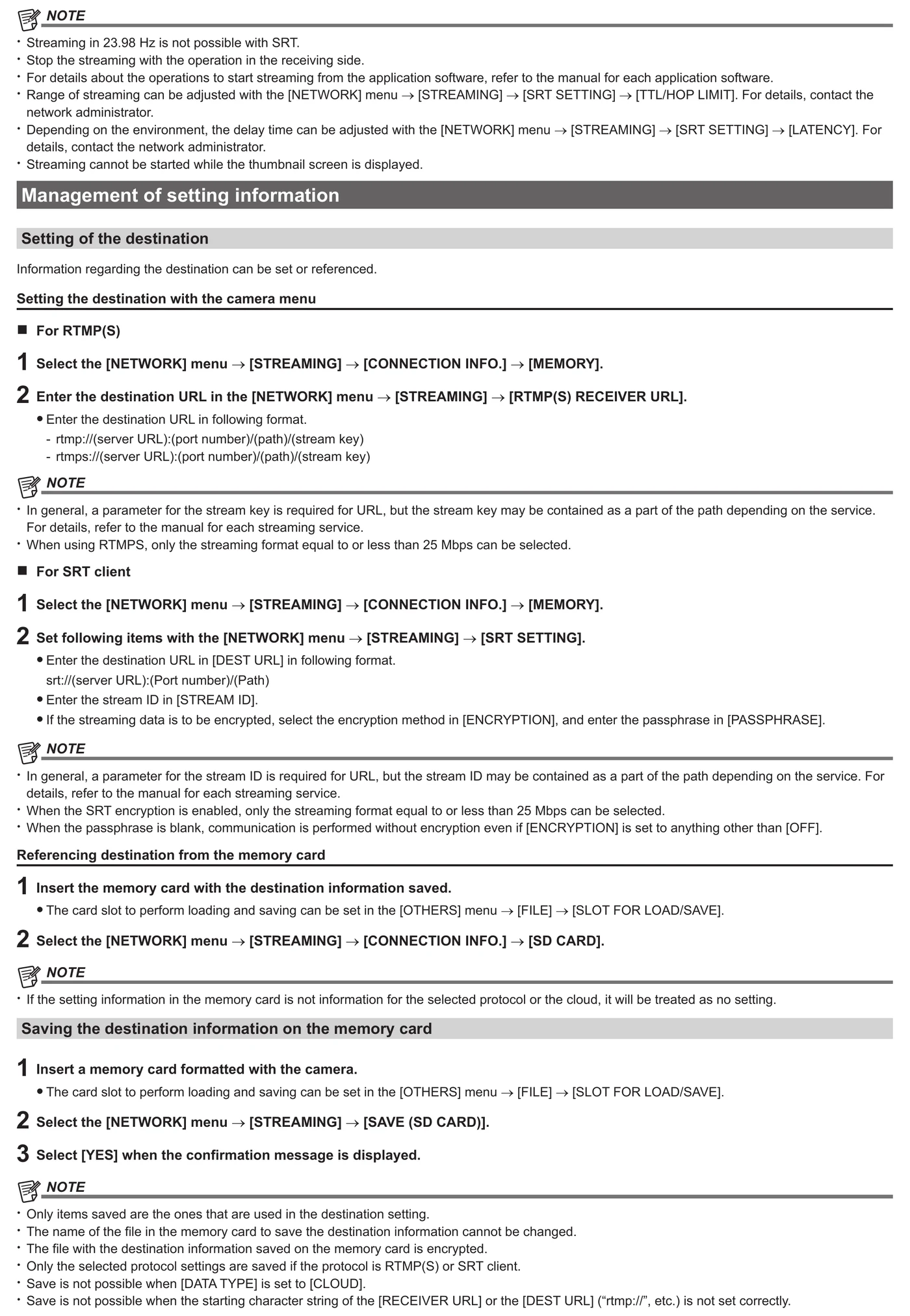 Panasonic AG-CX350 network and file transfer menu evidence