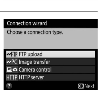 Nikon D850 Connection wizard screen with FTP upload selected