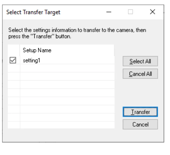 Ricoh G900SE ST-20 Transfer Communication List dialog